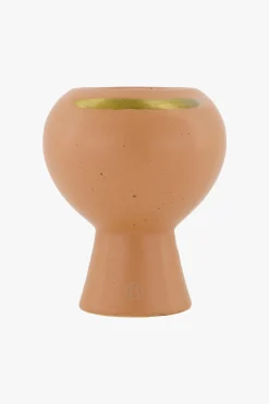 zusss keramieken geurkaars met gouden streep poederroze