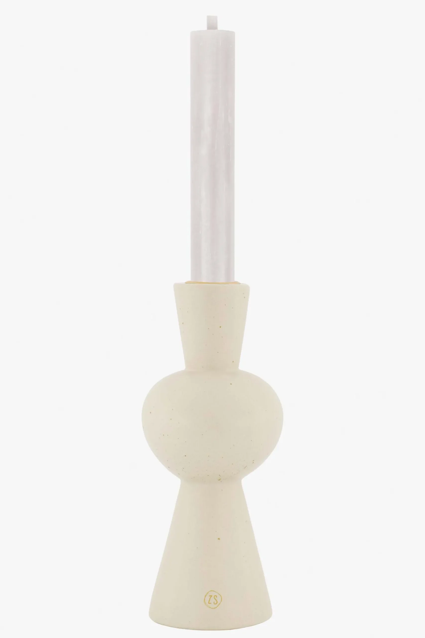 zusss keramieken kandelaar met bolling zand spikkels