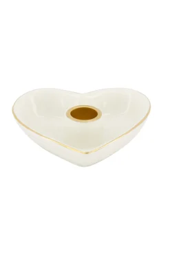 zusss keramieken kandelaar hartvorm wit