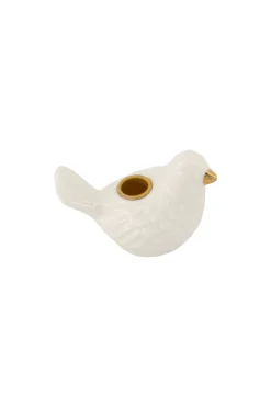 zusss keramieken kandelaartje vogel wit