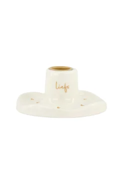 zusss keramieken kandelaar hartjes liefs goud