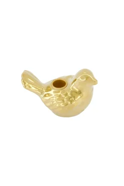 zusss keramieken kandelaartje vogel goud