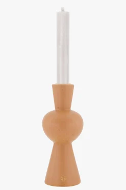 zusss keramieken kandelaar met bolling poederroze spikkels