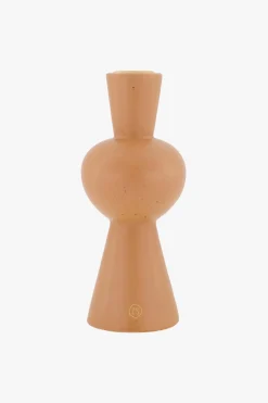 zusss keramieken kandelaar met bolling poederroze spikkels