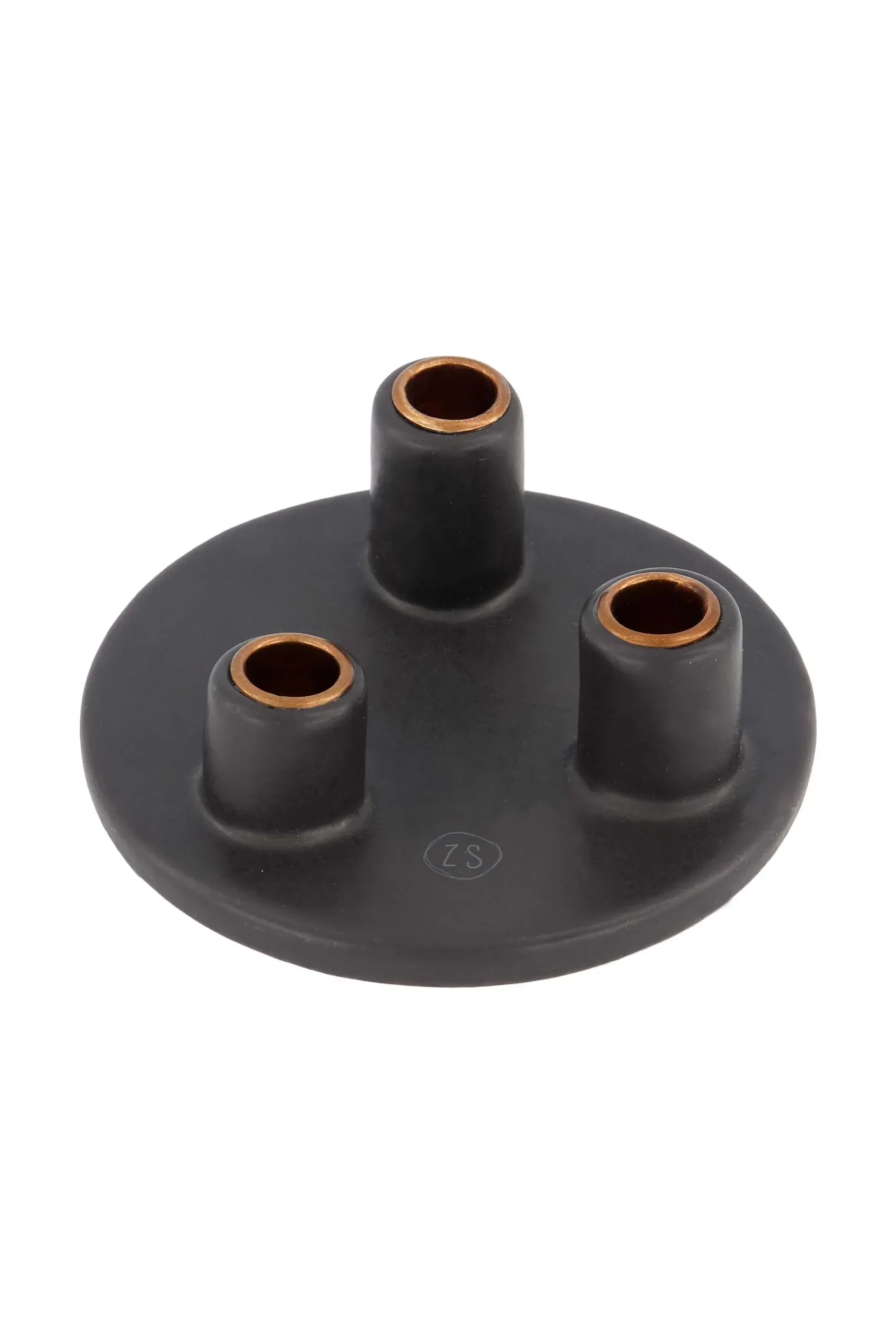 zusss keramieken kandelaar voor 3 smalle kaarsjes antracietgrijs