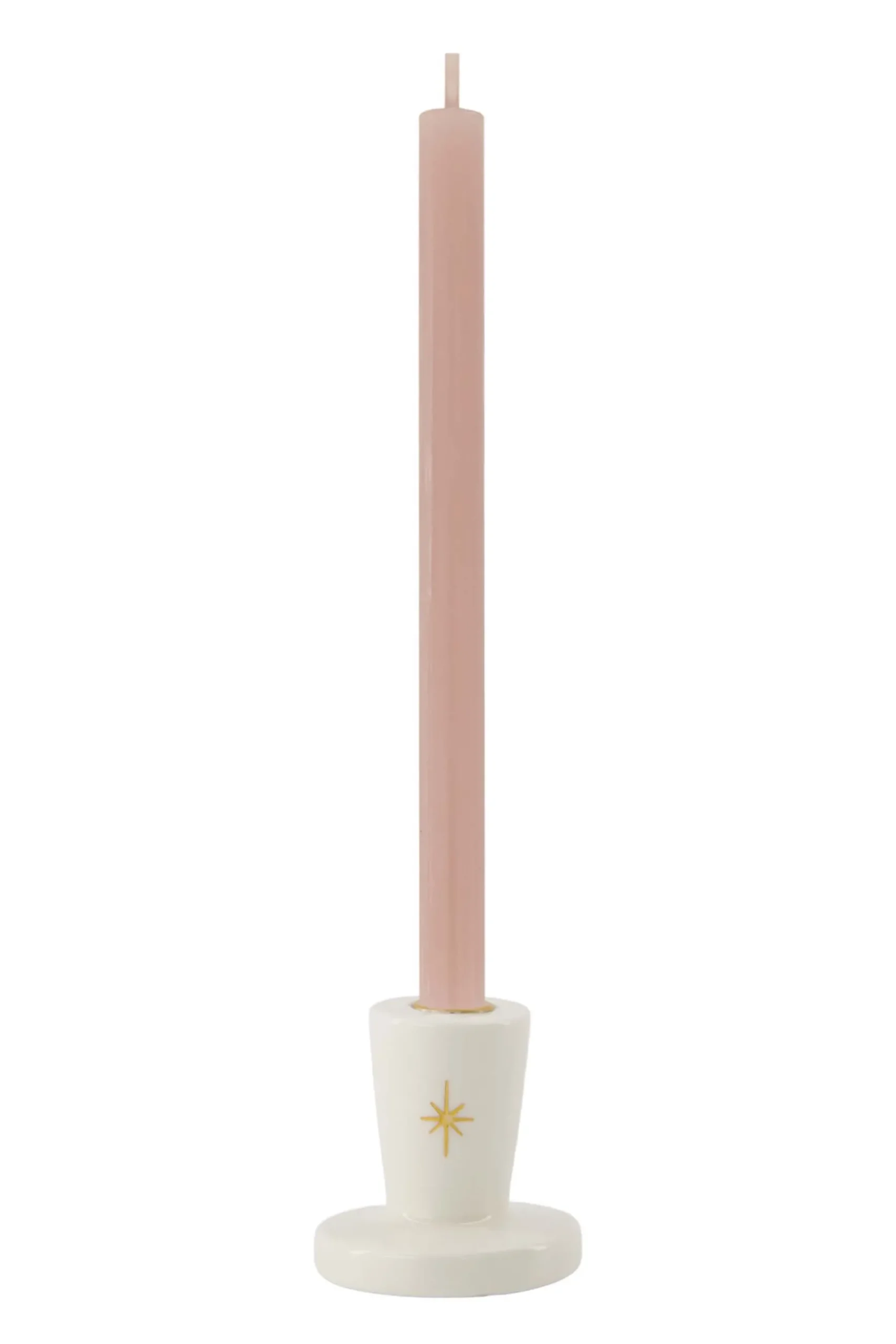 zusss keramieken kandelaar gouden ster wit