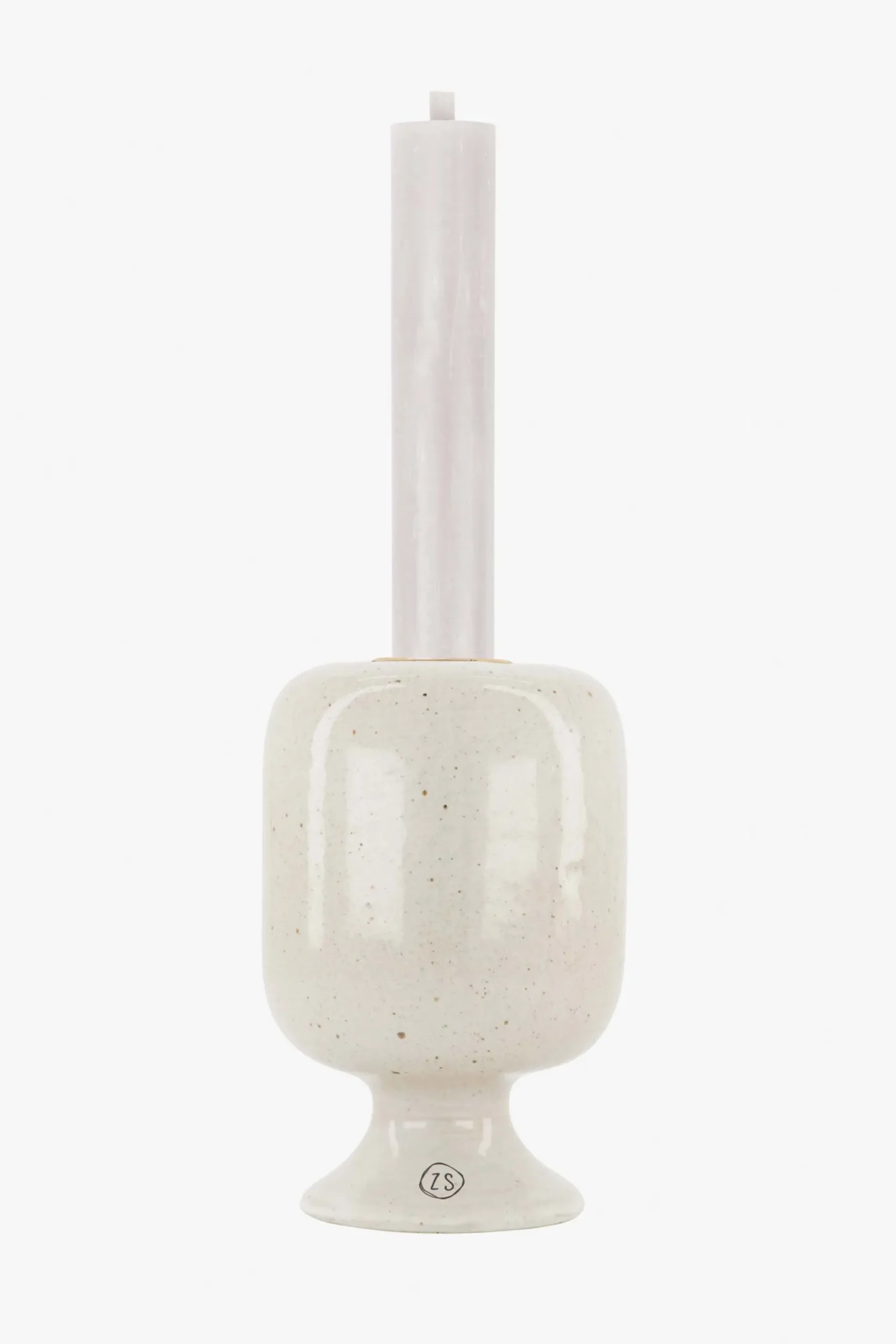 zusss keramieken kandelaar L glazuur zand spikkels