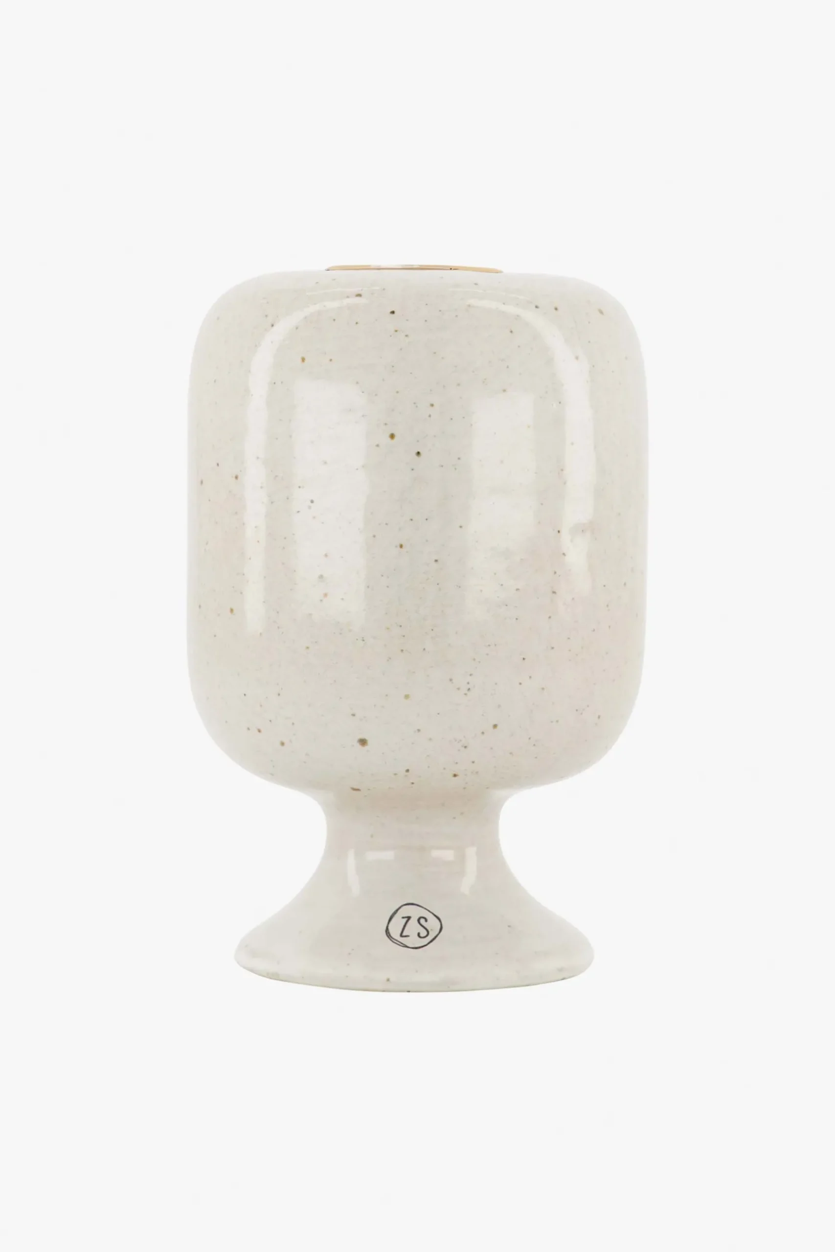 zusss keramieken kandelaar L glazuur zand spikkels