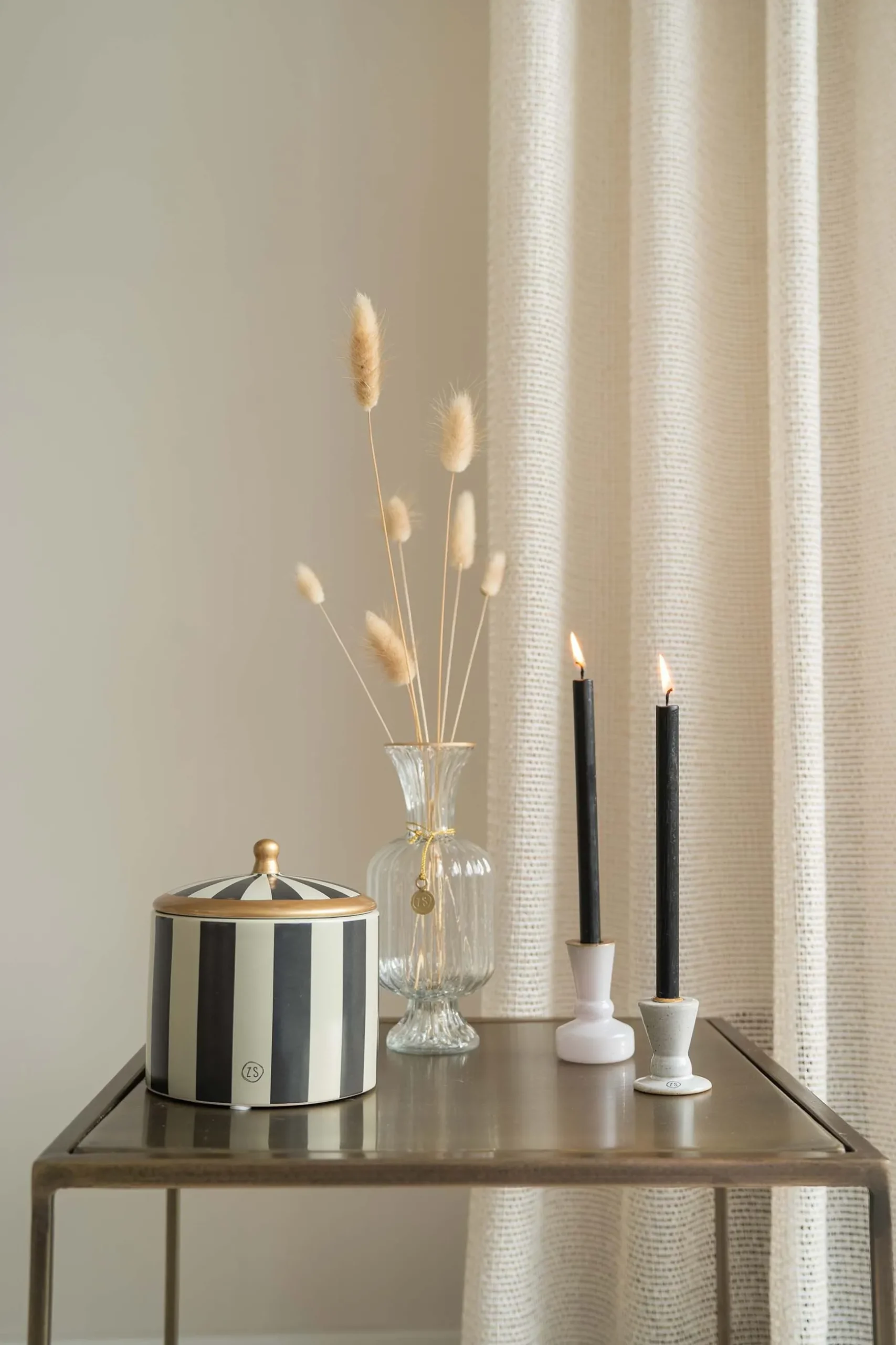 zusss keramieken kandelaartje S glazuur zand spikkels