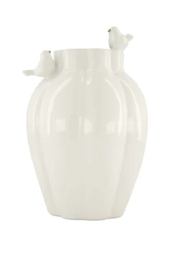 zusss keramieken vaas vogeltjes wit