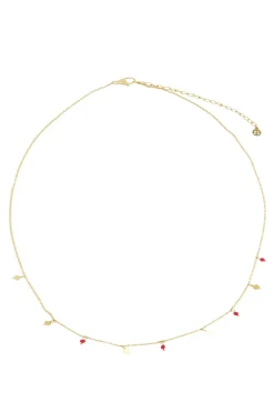 zusss ketting met klavertjes roze rood