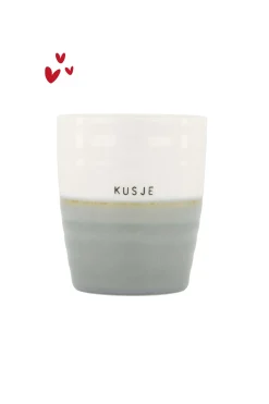 zusss koffiemok kusje grijsblauw/wit