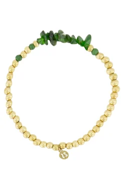 zusss kralenarmband met glassteen donkergroen