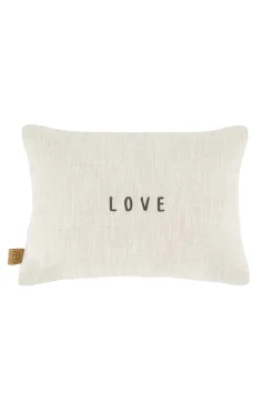 zusss kussen bloemenpatroon love 35x25cm antracietgrijs/zand