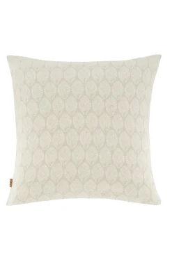 zusss kussen fijn gebreid bladpatroon 45x45cm zand/warmgrijs