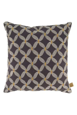 zusss kussen grafisch gewoven patroon 45x45cm antracietgrijs