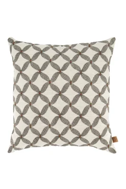 zusss kussen grafisch gewoven patroon 45x45cm zand/antracietgrijs