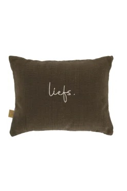 zusss kussen liefs met hartjes 35x25cm groengrijs