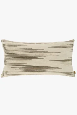 zusss kussen lijnenpatroon 60x40cm zand/leem/saliegroen