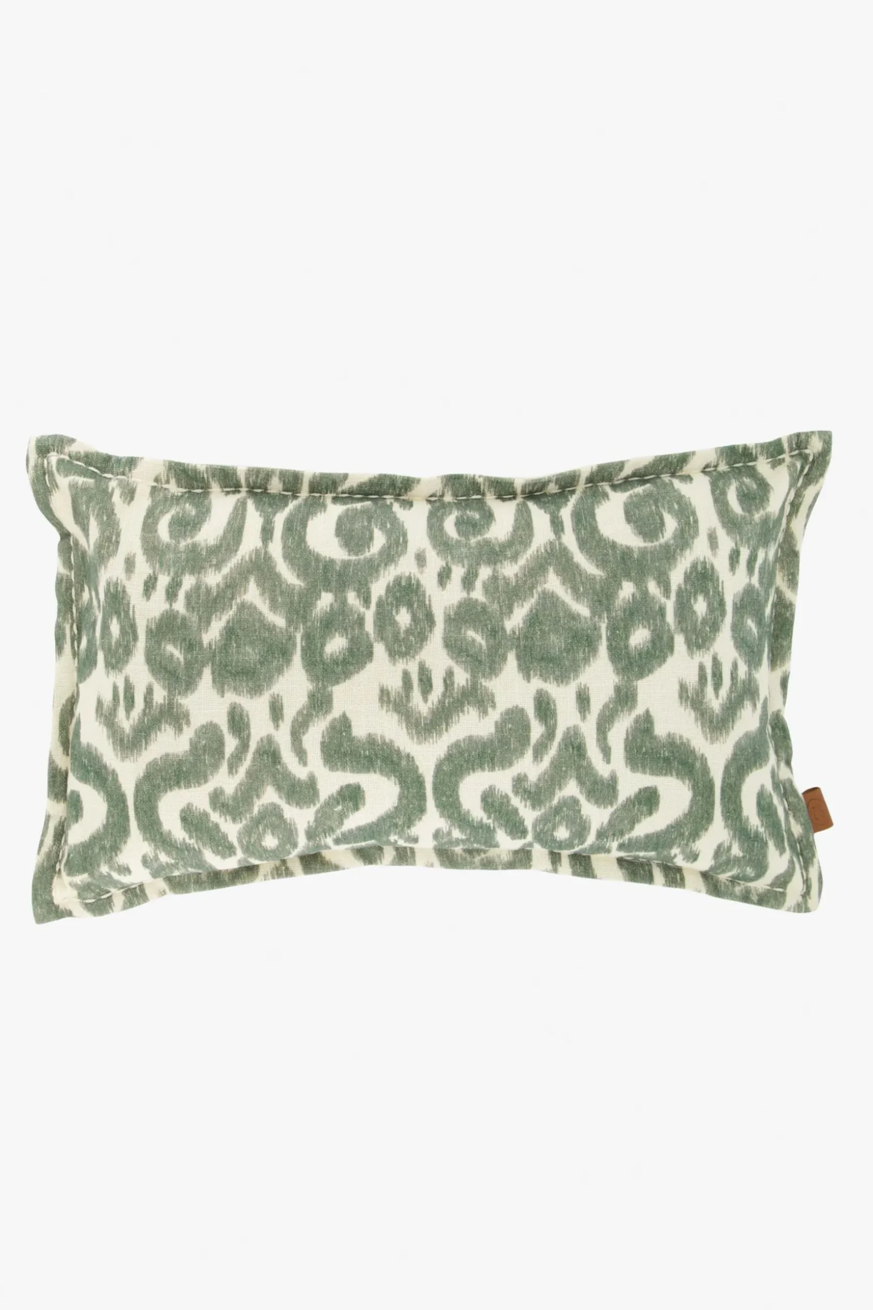 zusss kussen ornament print en madeliefje 50x30cm saliegroen/ecru