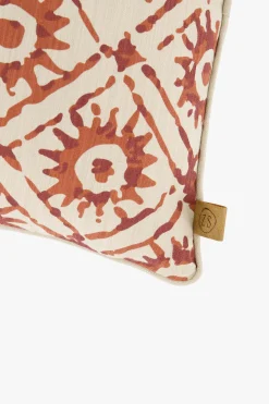 zusss kussen zonnetjesprint 45x45cm peper en zout/brique