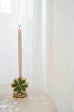 zusss metalen kandelaar klavertje goud