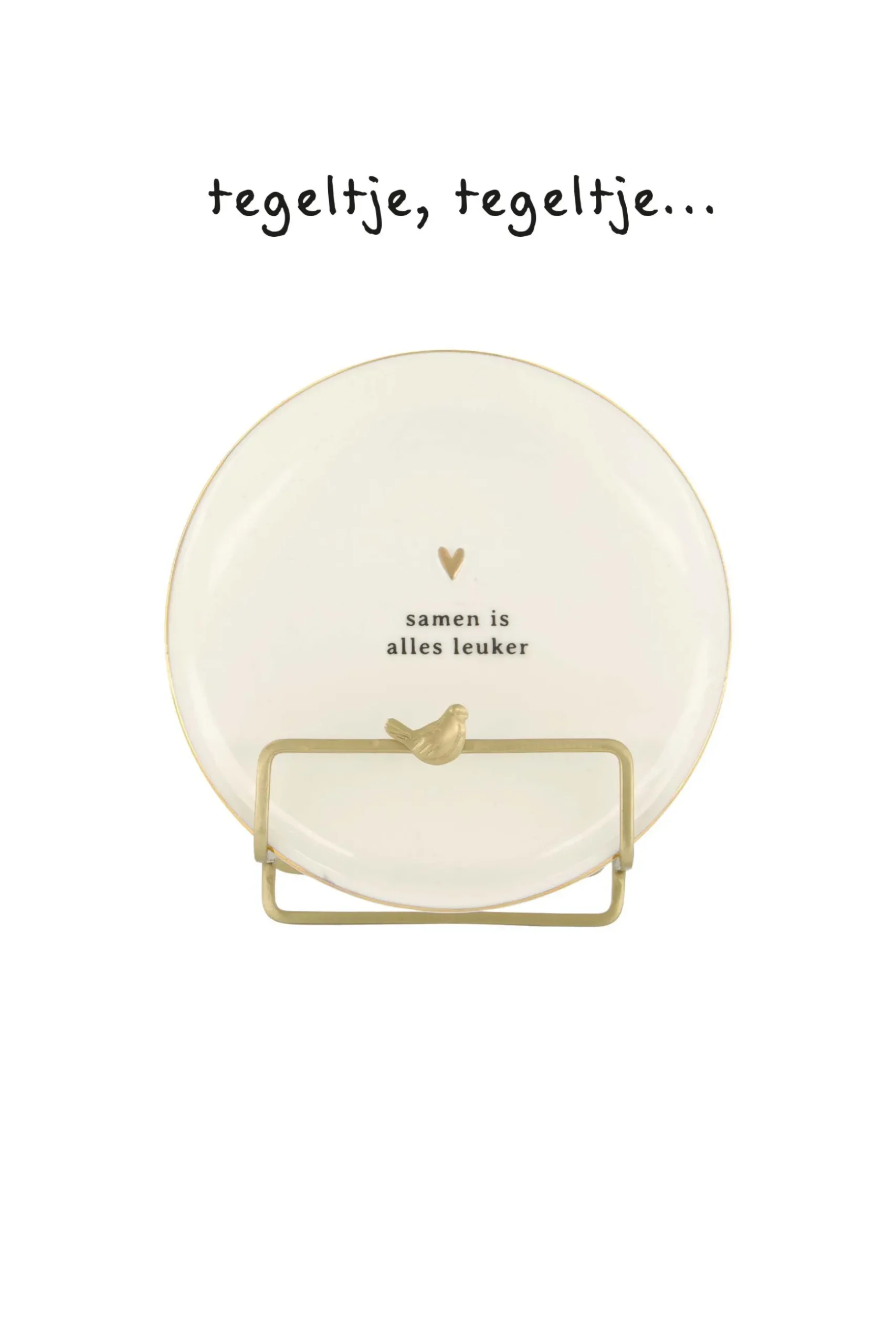 zusss metalen standaard vogel goud