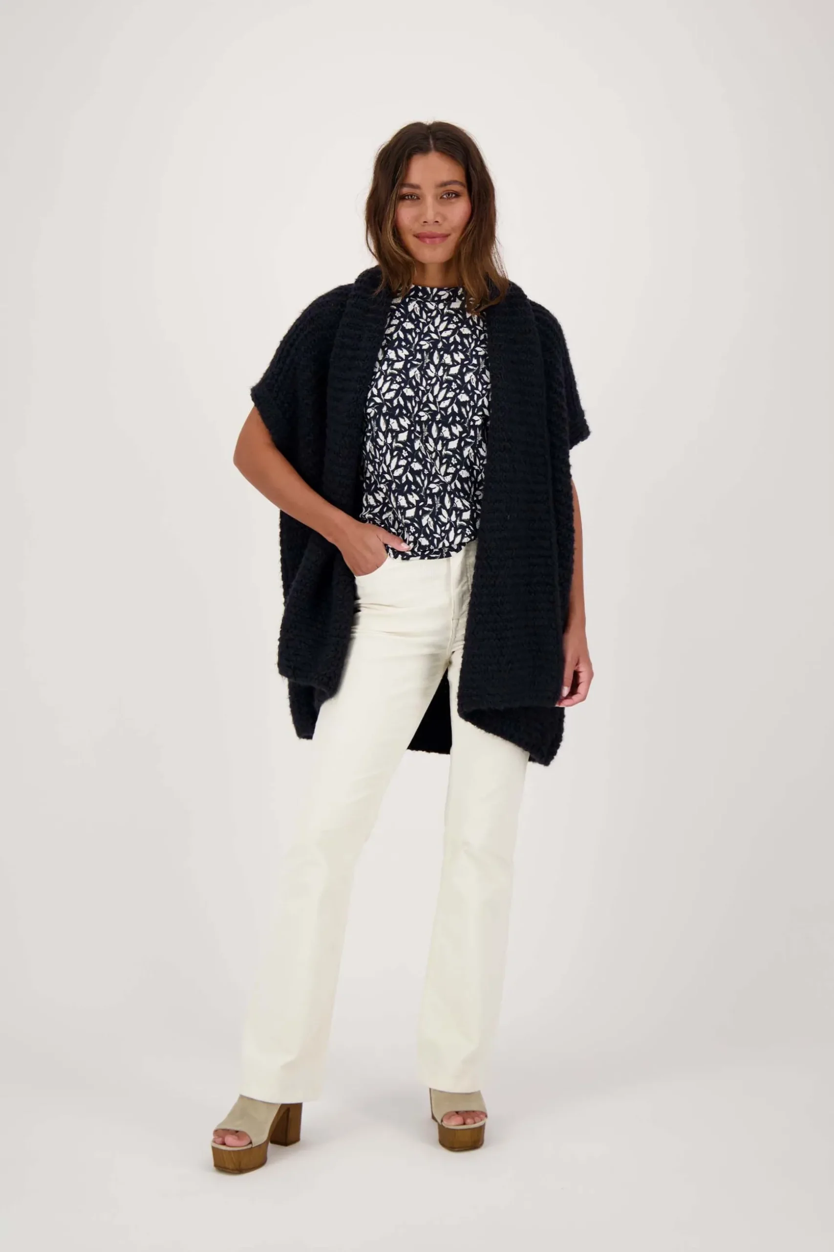 zusss mouwloos vest donkerblauw