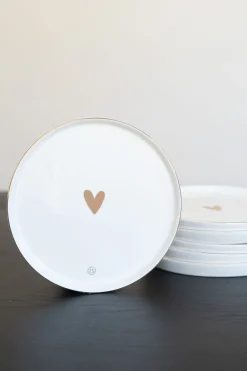 zusss ontbijtbord goud hartje (set van 6)