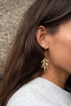 zusss oorbel met blaadjes goud