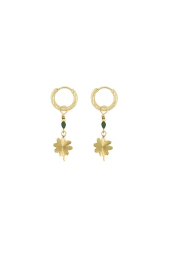 zusss oorbel met klavertje donkergroen