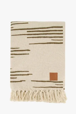 zusss plaid lijnenpatroon 130x170 zand/leem/saliegroen