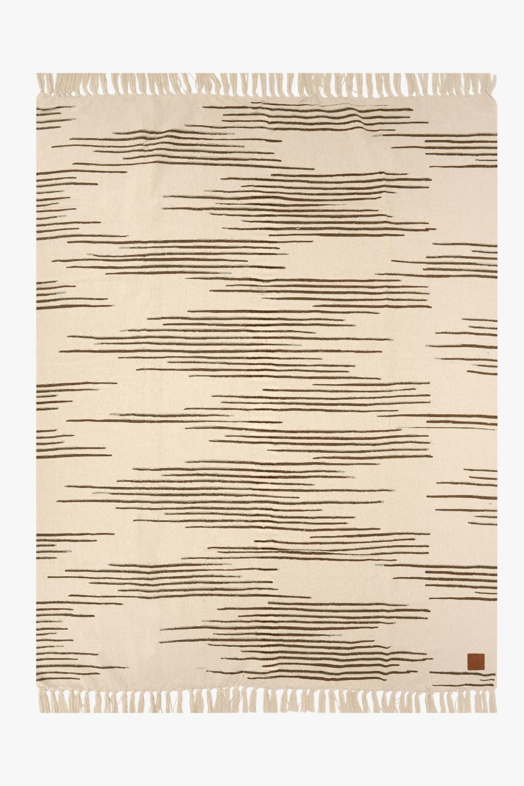 zusss plaid lijnenpatroon 130x170 zand/leem/saliegroen