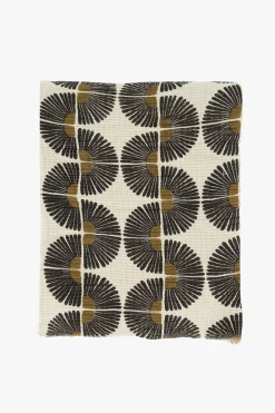 zusss plaid waaiers 130x170cm zand/antraciet/oker