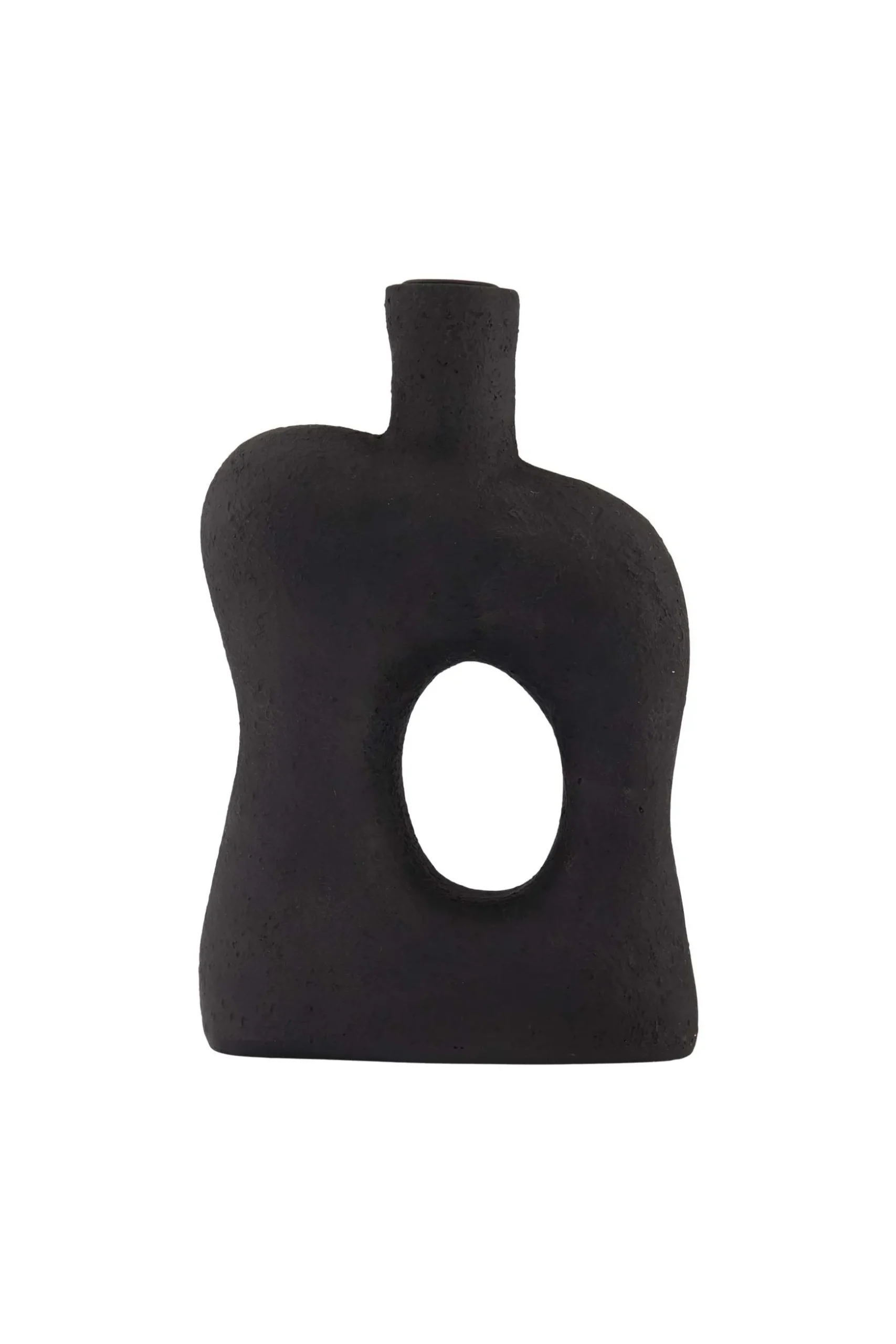 zusss polystone kandelaar ornament 22cm zwart