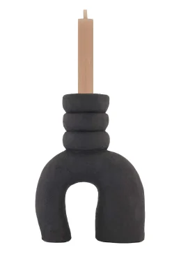 zusss polystone kandelaar ornament 28cm zwart