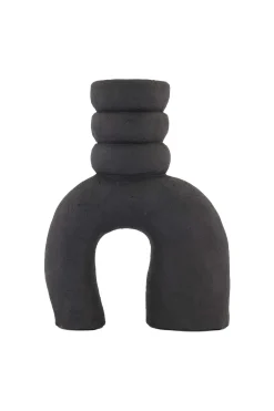 zusss polystone kandelaar ornament 28cm zwart