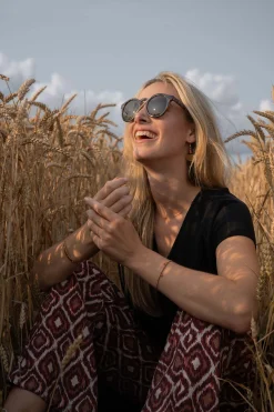 zusss ronde zonnebril gevlekt