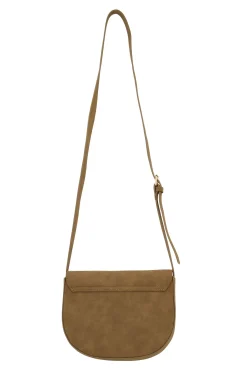 zusss schoudertas met gouden ring taupe
