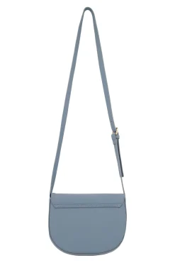 zusss schoudertas met gouden ring grijsblauw