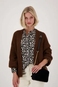 zusss schoudertasje met stiksels zwart