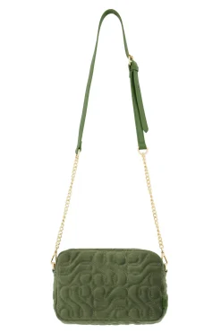 zusss schoudertasje met stiksels donkergroen