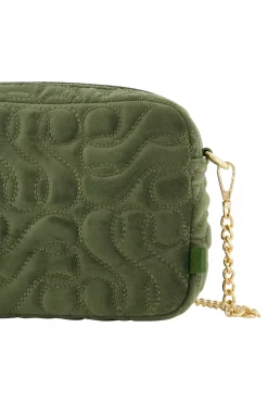 zusss schoudertasje met stiksels donkergroen