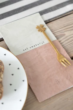 zusss servetten eet smakelijk 11x20cm zand/terra roze