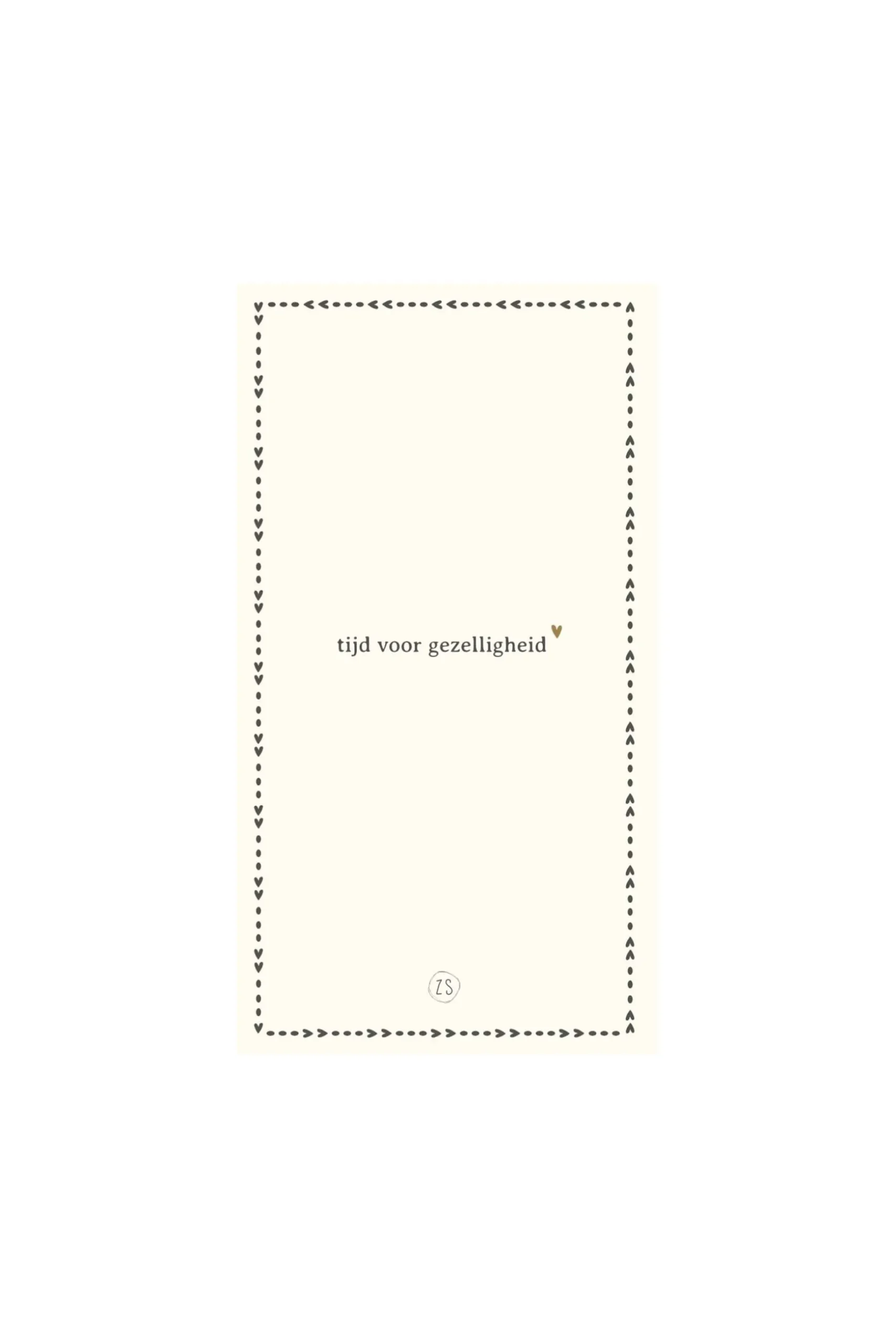 zusss servetten gezelligheid 11x20cm wit/antracietgrijs