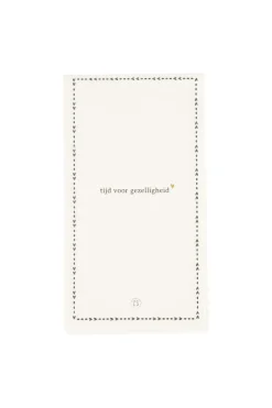 zusss servetten gezelligheid 11x20cm wit/antracietgrijs