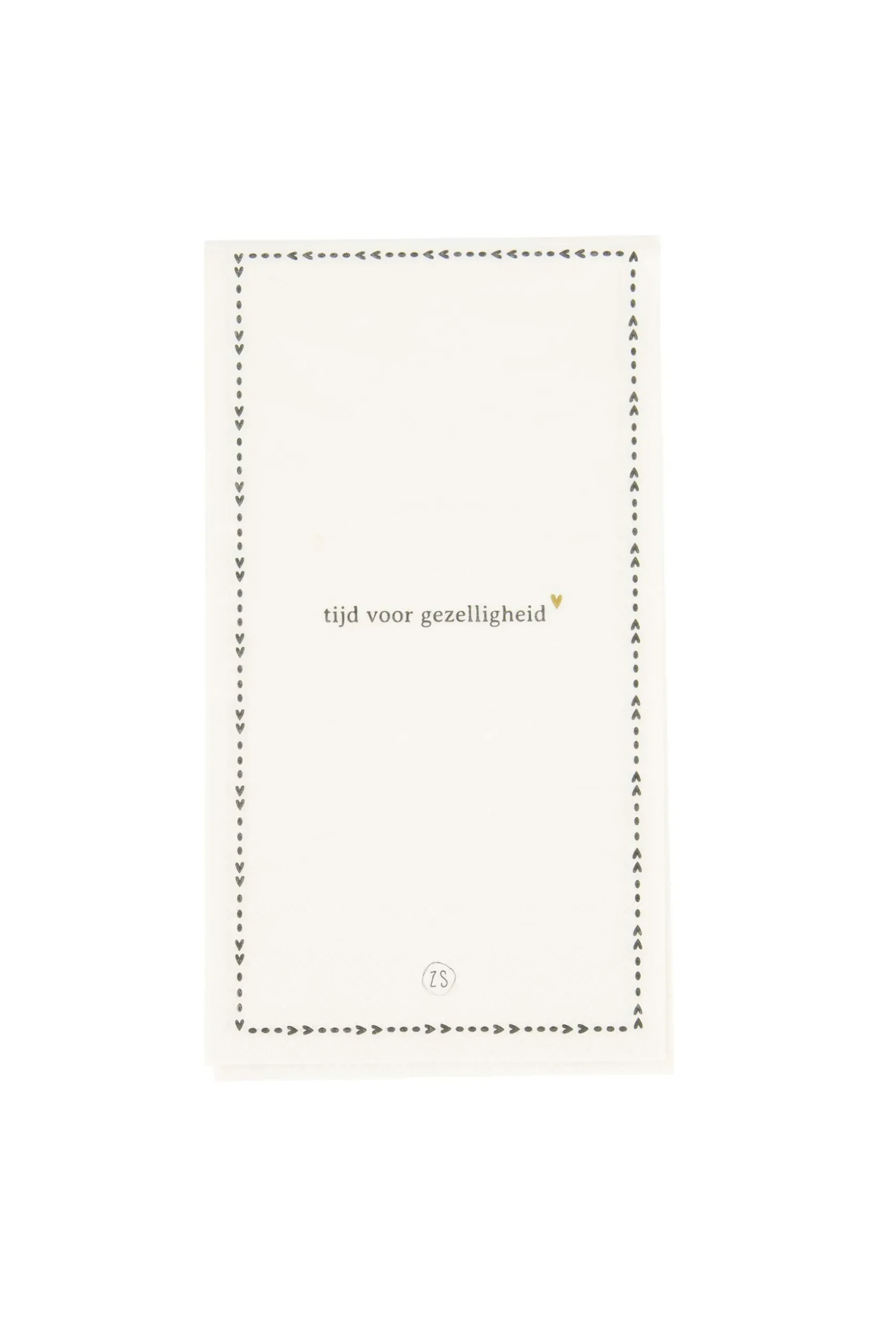 zusss servetten gezelligheid 11x20cm wit/antracietgrijs