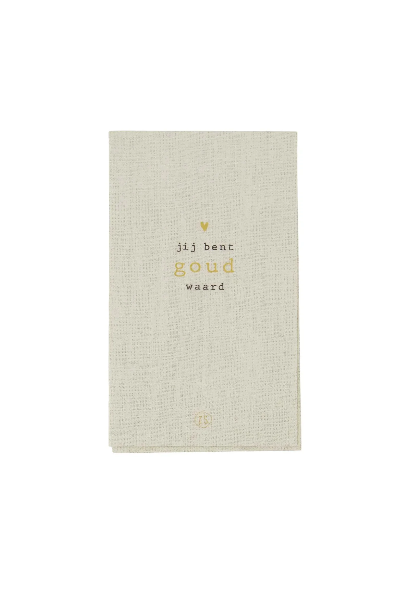 zusss servetten rechthoek 11x20cm jij bent goud waard linnen