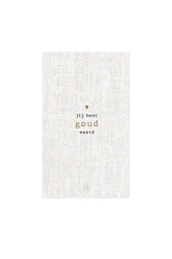 zusss servetten rechthoek 11x20cm jij bent goud waard linnen