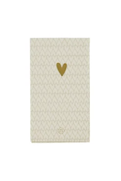 zusss servetten rechthoek 11x20cm hartjes zand